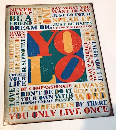 LOVE LIFE HAPPY Metal Sign