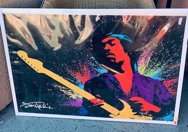 Jimi Hendrix Paint Splatter Rock And Roll Electric Guitar Poster