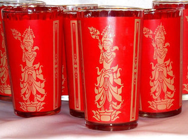 Hollywood Regency Culver High Ball GlassesSet of 4