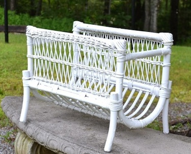 White Wicker Magazine Rack
