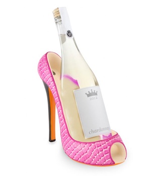 Wine Bottle Holder - Pink Croc Stiletto