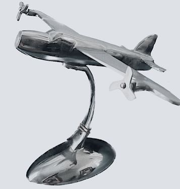Chrome Tabletop Airplane Sculpture