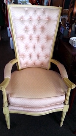 Vintage Blush Pink Hollywood Regency High-Back Chairs