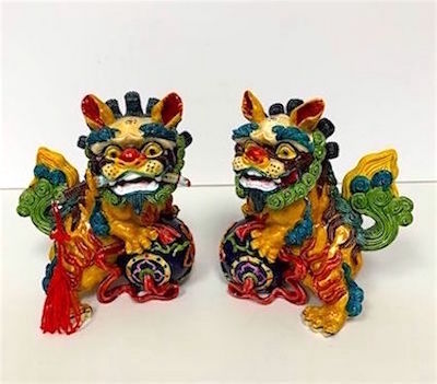 Small Foo dogs in Colorful