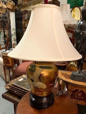 vintage lamp asian gold