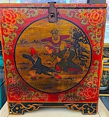 Antique Chinese Red Trunk 