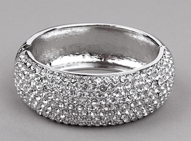 Hinged Curved Diamond Bangle