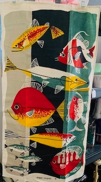 Mid Century Vintage Linen Kitchen Towel