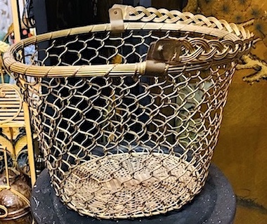 Vintage Country French Brass Woven Basket