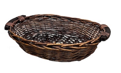 Vintage Willow Dark Brown Large Carry Basket