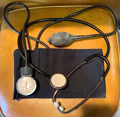 Vintage Triple Head Stethoscope & Blood Pressure Gauge