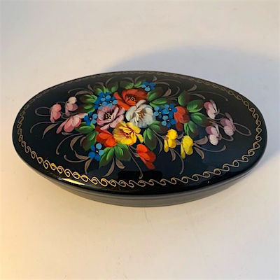 Vintage Russian Lacquer Hinged Box