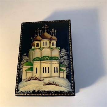 Vintage Russian Lacquer Hinged Box