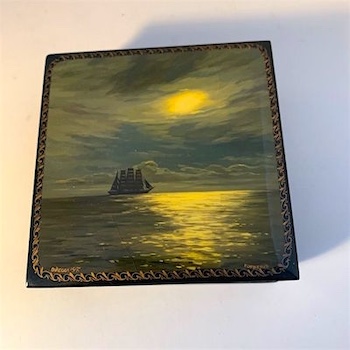 Vintage Russian Lacquer Hinged Box