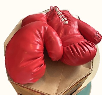 Woman Red Boxing Gloves