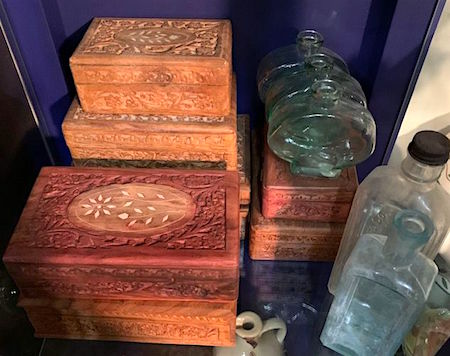 Assorted Vintage Carved Wooden Boxes