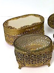 Vintage Ormolu Small Jewelry Boxes