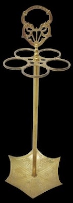 Vintage 1970s Brass Umbrella Stand