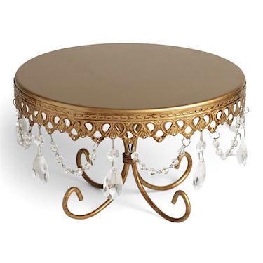 Gold jeweled Round Cake Stand 