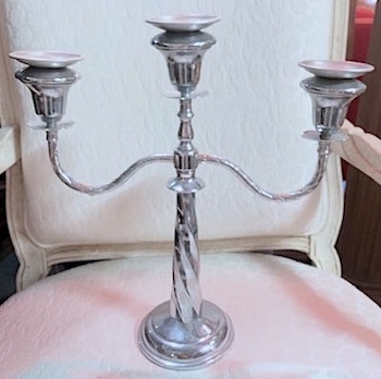 Table 3-Arm Candelabra Silver Tone