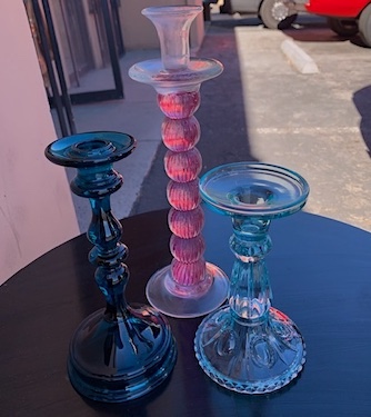 Color Glass Candle Holders