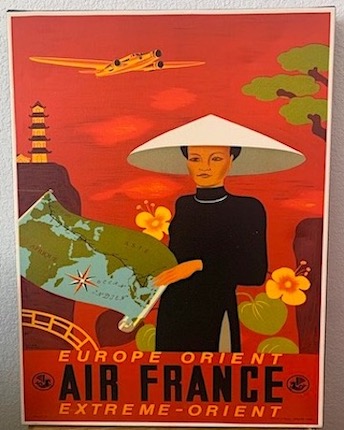 Air France Europe Orient Extreme Orient Vintage Canvas 