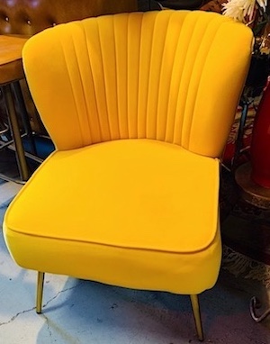 Velvet Mustard Gold Accent Chair