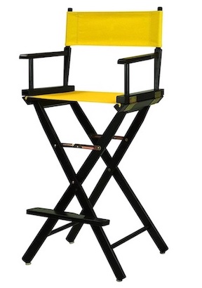 Yellow on black Tall directors Chair