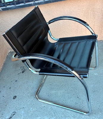 Low Directors Chair Chrome n Leather