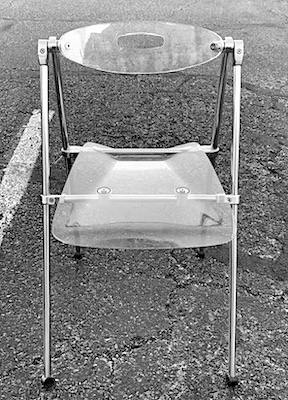 Telescope Minimal Lucite and Chrome Folding Chair