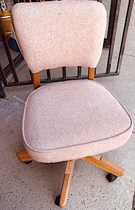 Wooden Desk Office Task Banker's Chair 1950s