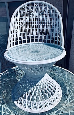 Spun fiberglass looks like wicker 