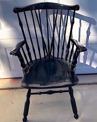 Antique Brace Back Windsor Rustic Armchair