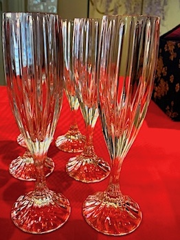 Fluted Champagne Hand cut Glasses