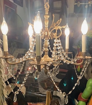 Vintage 1960s French Style Crystals on Brass