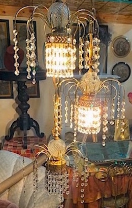Vintage 50s Hollywood Regency Spider Crystal Chandelier
