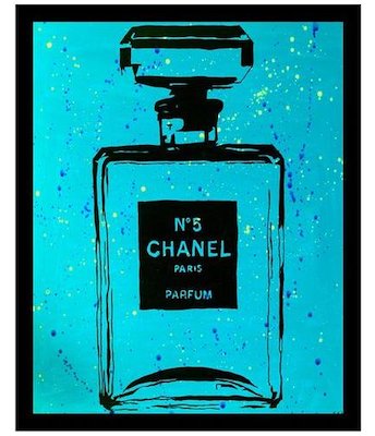 FRAMED Chanel No. 5 Paris Cotton Candy Blue Perfume