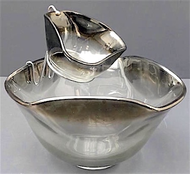 Queen's Lusterware Chip and Dip Bowl Set