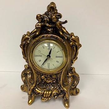 Rococo Gold Electrical Fireplace Clock