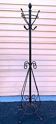 1940s-1950s Retro Cast-Iron Free-Standing Barbershop Coat & Hat Rack