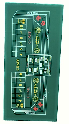 Casino Night Craps Felt Tabletop Game 