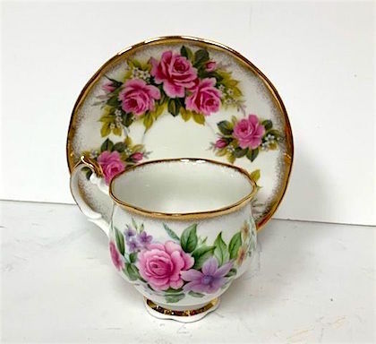 Vintage Fine China Pink RosesCup & Saucer