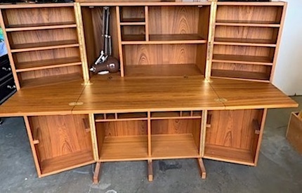 Mid Century Danish Modern Hide-Away Desk Cabinet