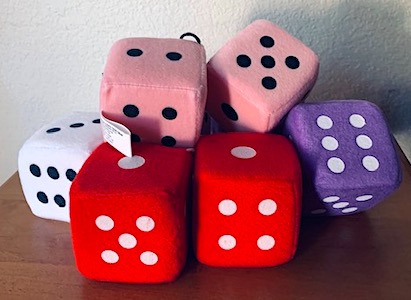 Fuzzy 50s Car Mirror Dice