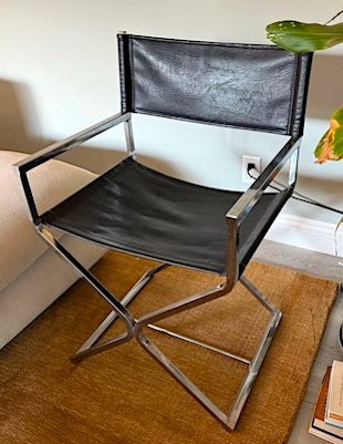 Low Directors Chair Chrome n Leather