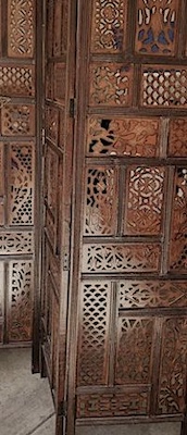 Wood Carved Folding Room Divider