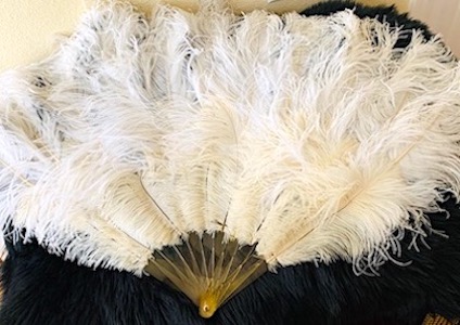 Sally Rand Style Ostrich Feathers Fan