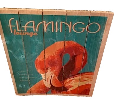 Flamingo on Wood Slats Wall Decor
