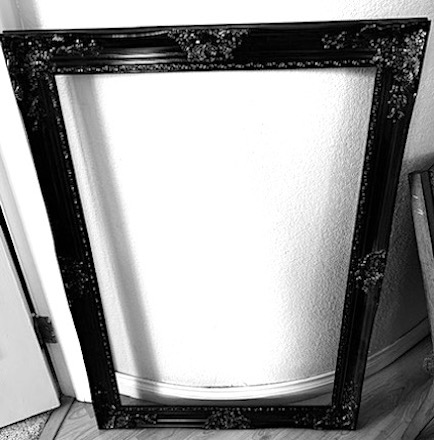  Ornate Black Lacquer Open Frame Vintage Victorian Gothic Style