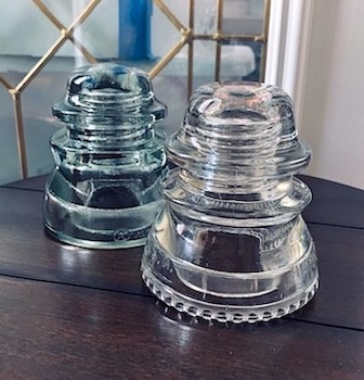 Vintage Crystal-Clear Line Pole Insulator 